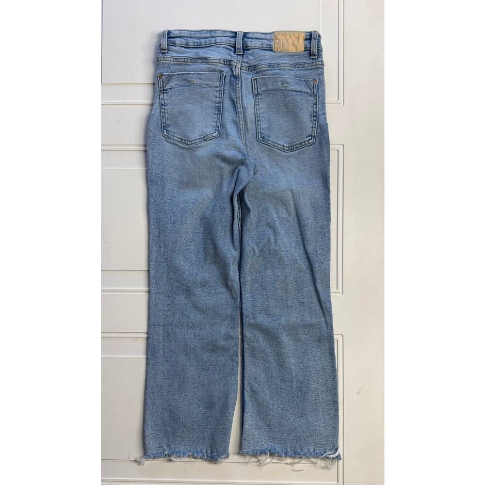 Zara Womens Sz 6 Blue Boyfriend Straight Leg Raw Hem Denim Jeans - Picture 5 of 5